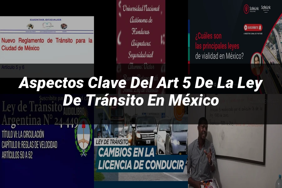 "Aspectos clave del art 5 de la ley de tránsito en México"