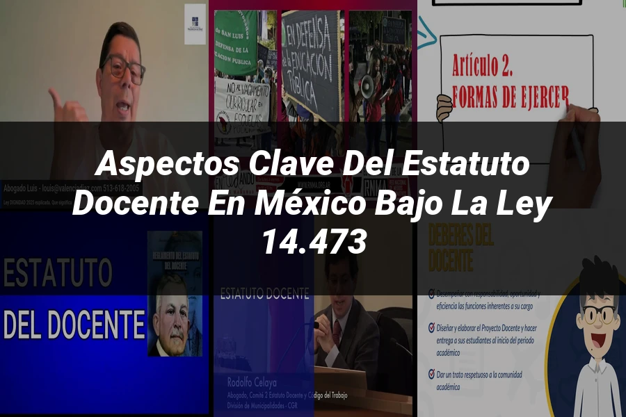 "Aspectos clave del estatuto docente en México bajo la ley 14.473"