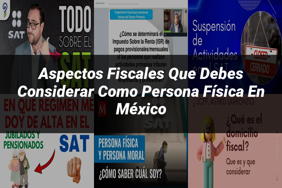 "Aspectos fiscales que debes considerar como persona física en México"