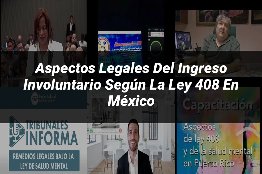 "Aspectos legales del ingreso involuntario según la ley 408 en México"