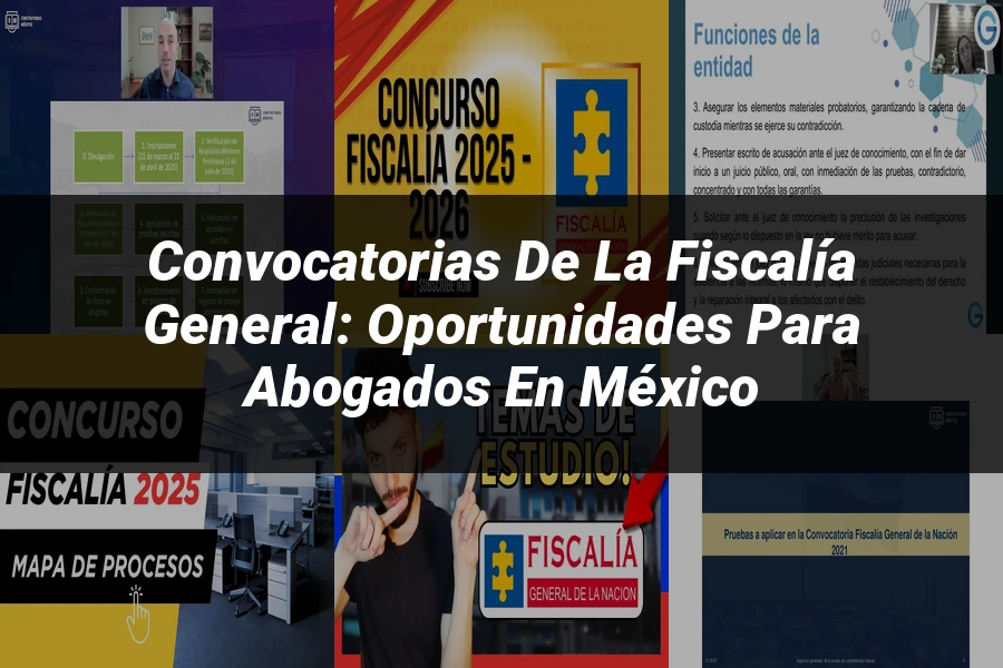 "Convocatorias de la Fiscalía General: Oportunidades para Abogados en México"