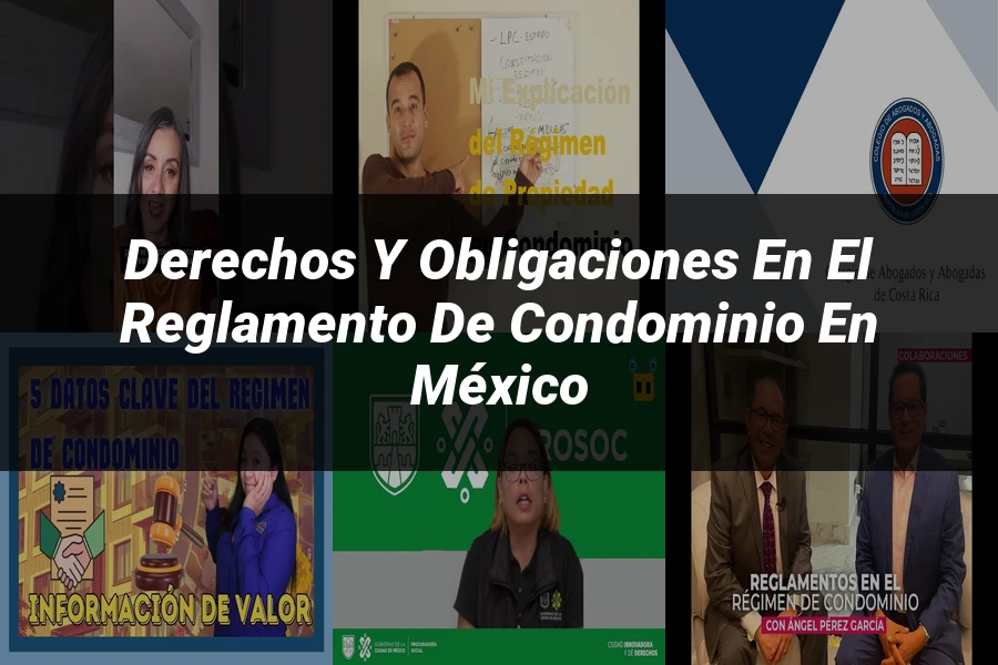 "Derechos y obligaciones en el reglamento de condominio en México"