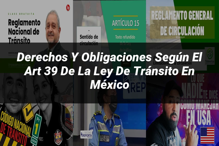 "Derechos y obligaciones según el art 39 de la ley de tránsito en México"