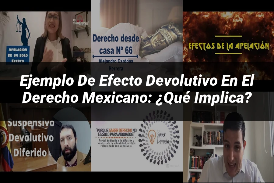 "Ejemplo de efecto devolutivo en el Derecho Mexicano: ¿Qué Implica?"