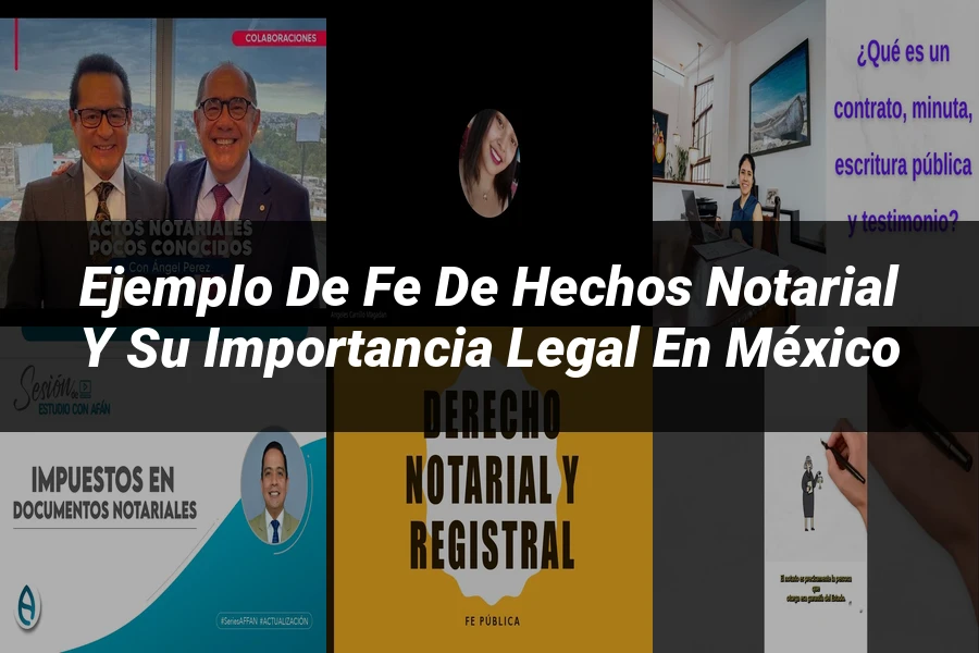 "Ejemplo de fe de hechos notarial y su importancia legal en México"