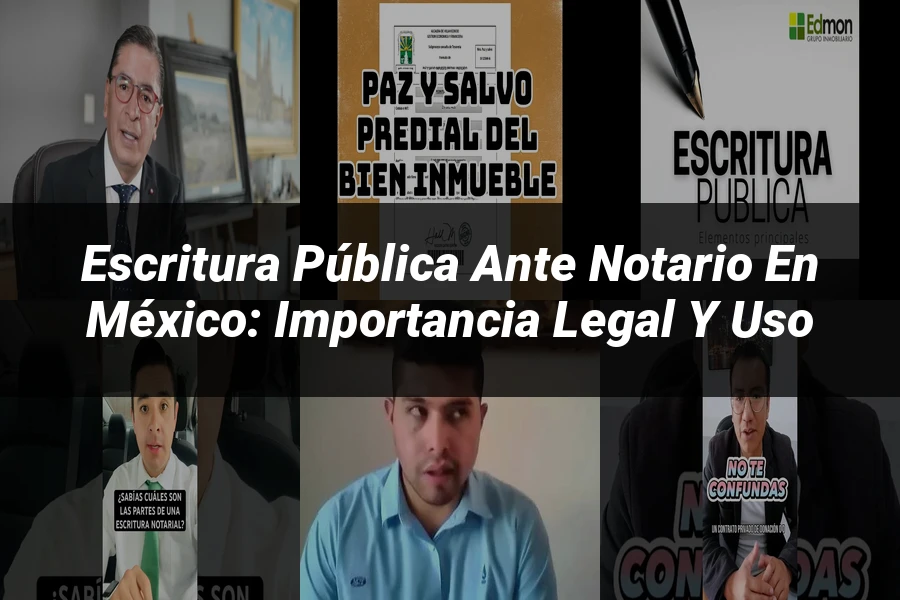 "Escritura Pública Ante Notario en México: Importancia Legal y Uso"