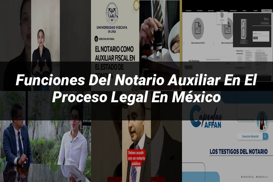 "Funciones del notario auxiliar en el proceso legal en México"
