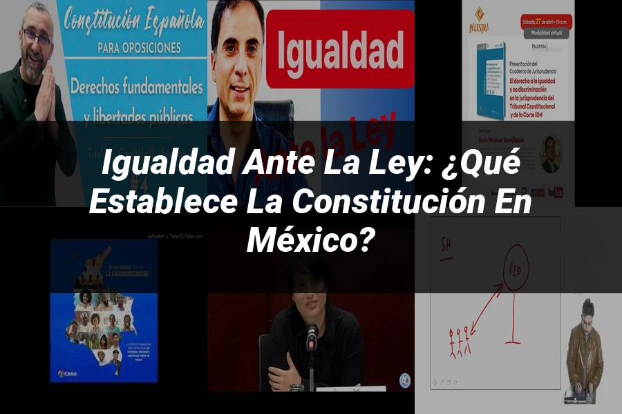 "Igualdad ante la ley: ¿Qué establece la Constitución en México?"