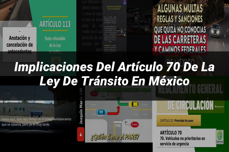 "Implicaciones del artículo 70 de la ley de tránsito en México"