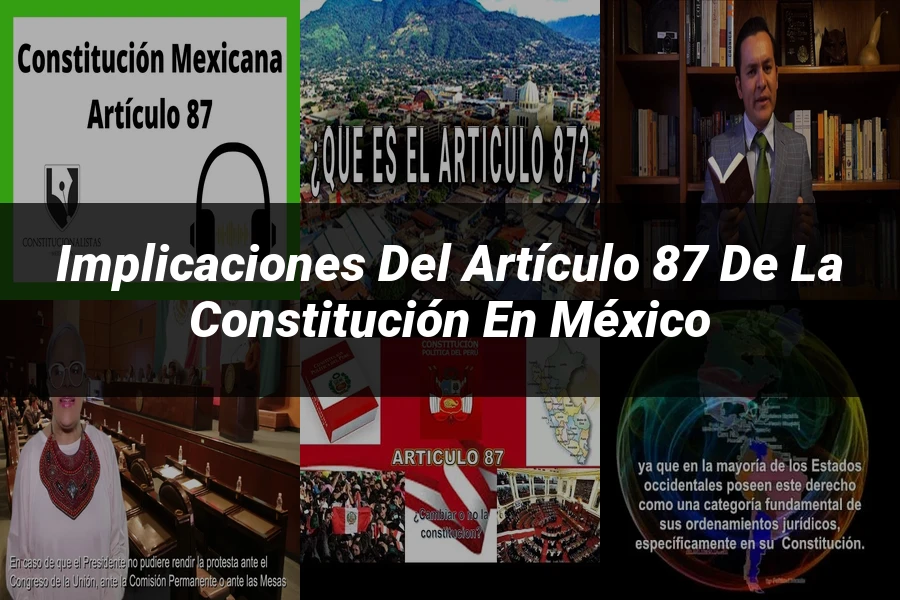 "Implicaciones del artículo 87 de la Constitución en México"