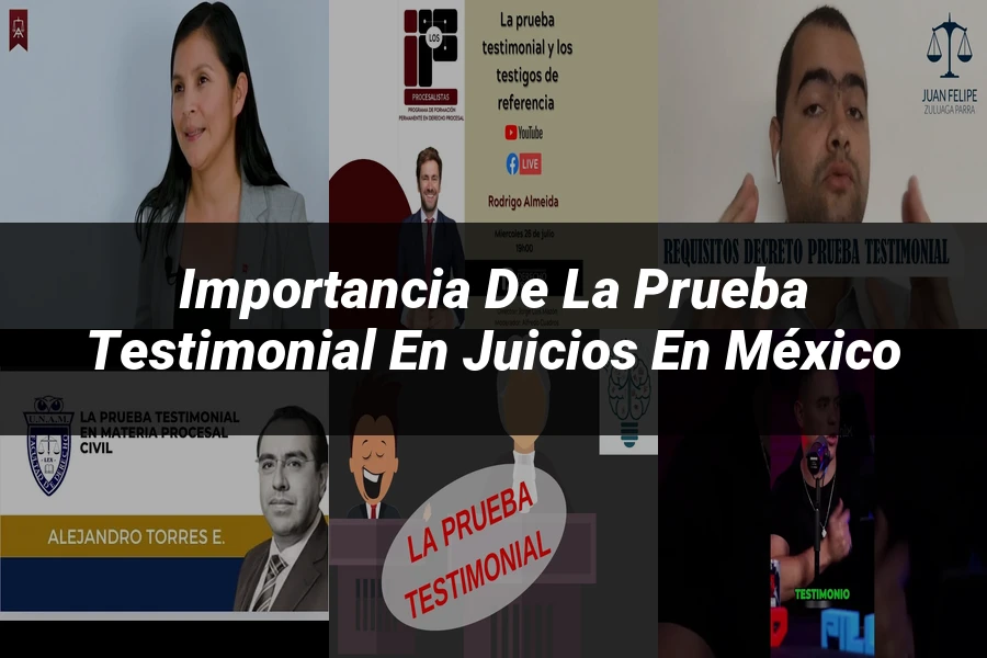 "Importancia de la prueba testimonial en juicios en México"