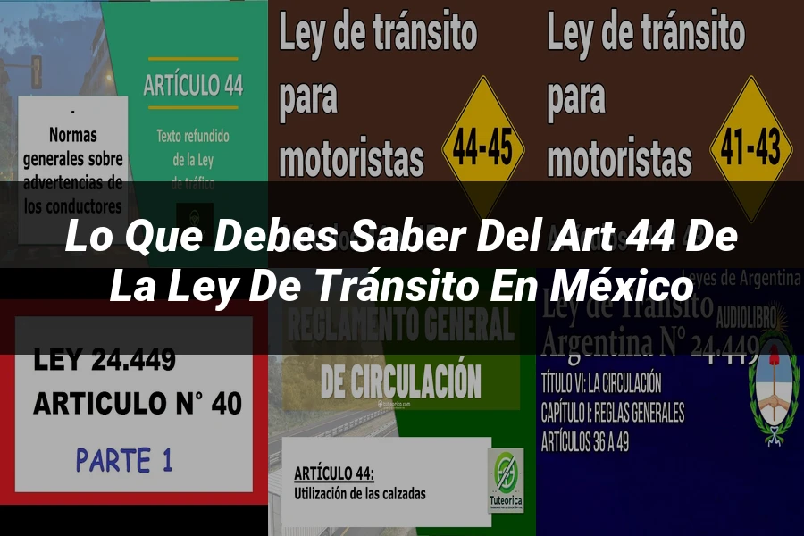"Lo Que Debes Saber del Art 44 de la Ley de Tránsito en México"
