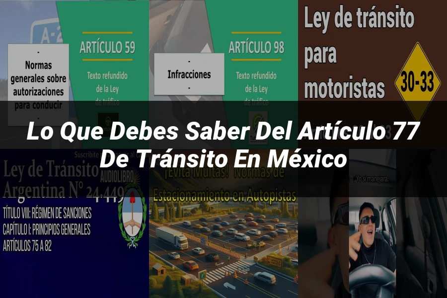 "Lo Que Debes Saber del Artículo 77 de Tránsito en México"