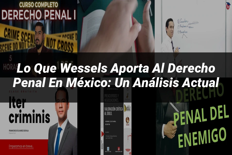 "Lo Que Wessels Aporta al Derecho Penal en México: Un Análisis Actual"