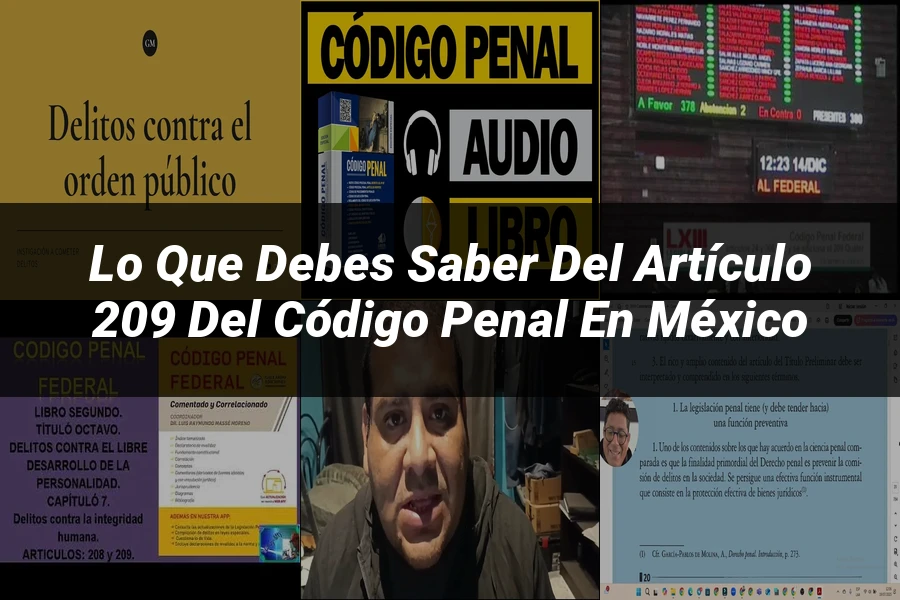 "Lo que Debes Saber del Artículo 209 del Código Penal en México"