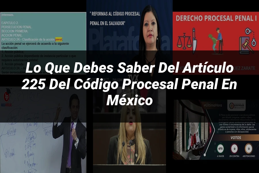 "Lo que Debes Saber del Artículo 225 del Código Procesal Penal en México"
