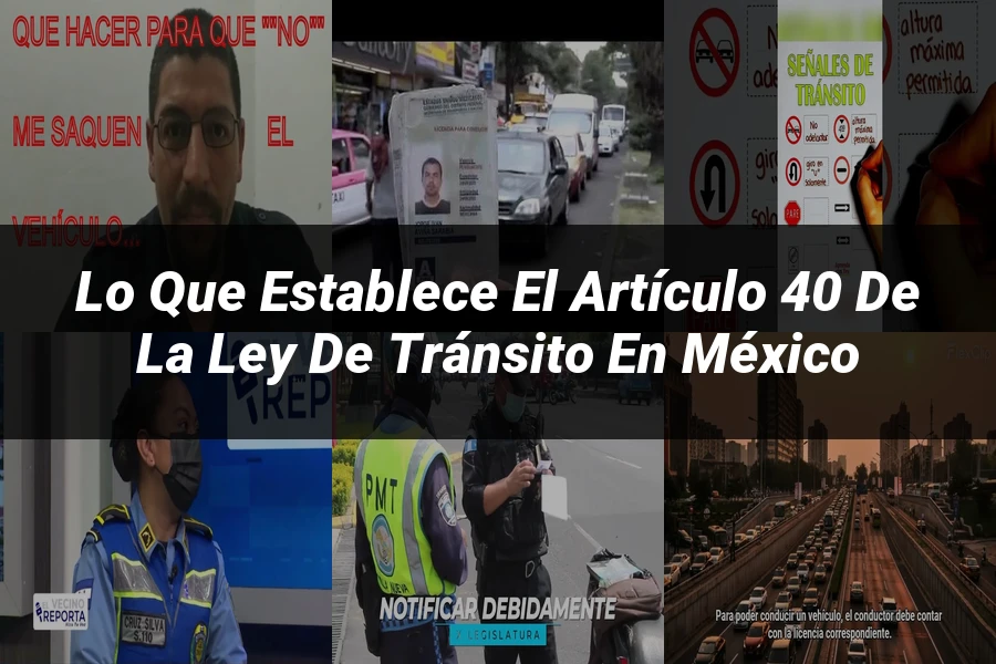 "Lo que Establece el Artículo 40 de la Ley de Tránsito en México"