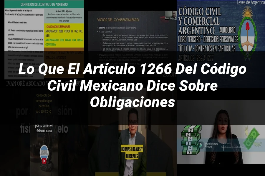 "Lo que el Artículo 1266 del Código Civil Mexicano Dice sobre Obligaciones"