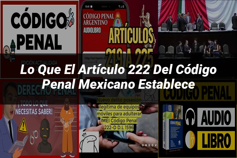 "Lo que el Artículo 222 del Código Penal Mexicano Establece"