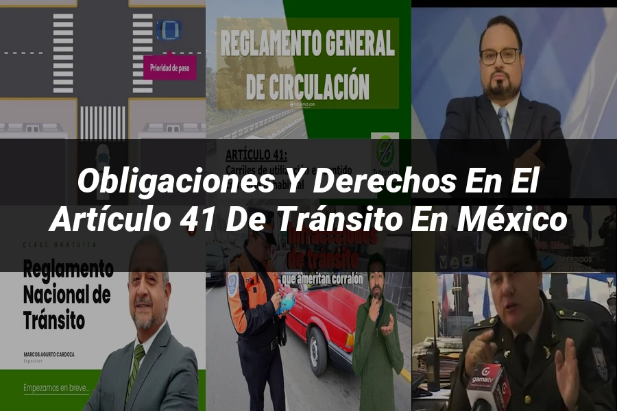 "Obligaciones y derechos en el artículo 41 de tránsito en México"
