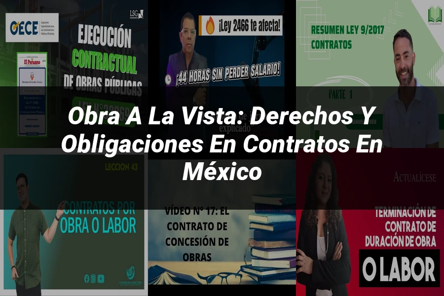 "Obra a la Vista: Derechos y Obligaciones en Contratos en México"