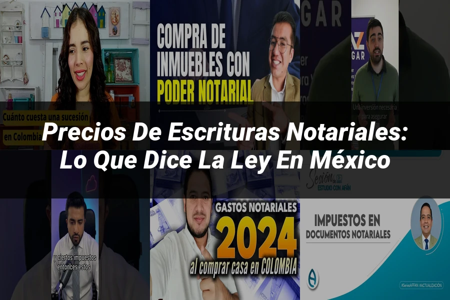 "Precios de Escrituras Notariales: Lo que Dice la Ley en México"