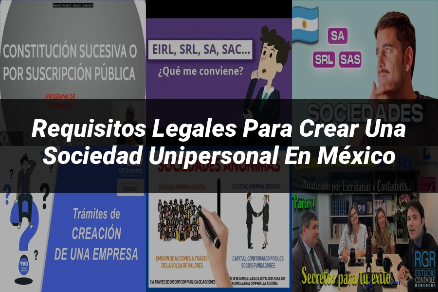 "Requisitos Legales para Crear una Sociedad Unipersonal en México"