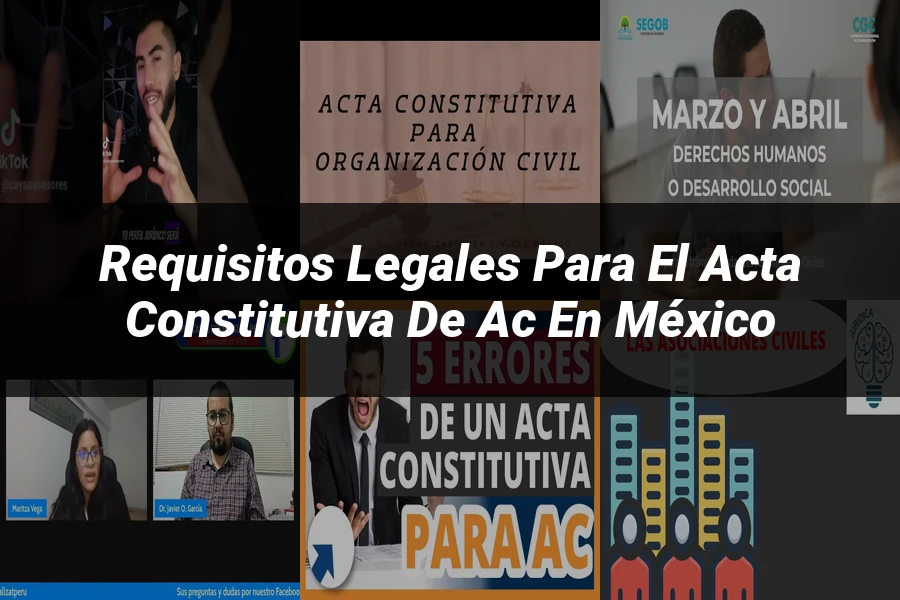 "Requisitos Legales para el Acta Constitutiva de AC en México"