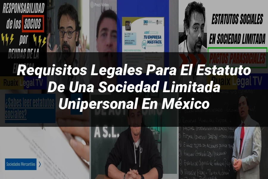 "Requisitos Legales para el Estatuto de una Sociedad Limitada Unipersonal en México"