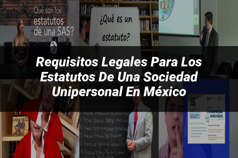 "Requisitos Legales para los Estatutos de una Sociedad Unipersonal en México"