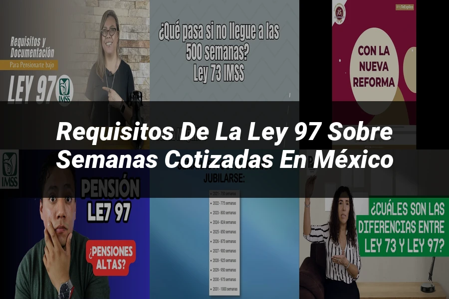 "Requisitos de la ley 97 sobre semanas cotizadas en México"