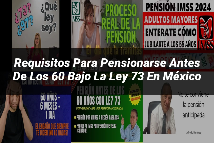 "Requisitos para pensionarse antes de los 60 bajo la ley 73 en México"