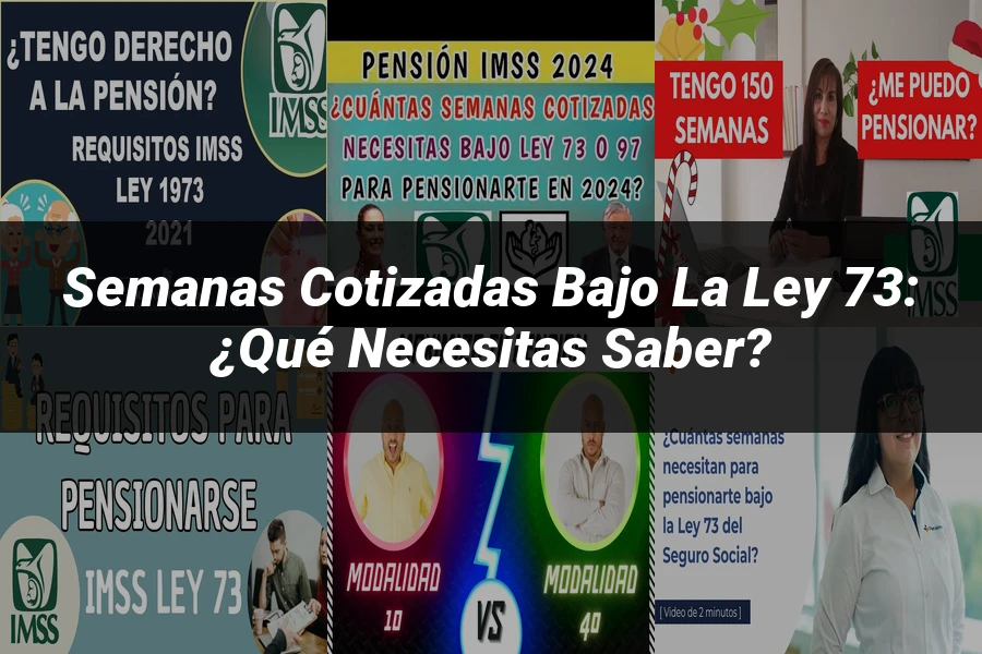 "Semanas cotizadas bajo la ley 73: ¿Qué necesitas saber?"