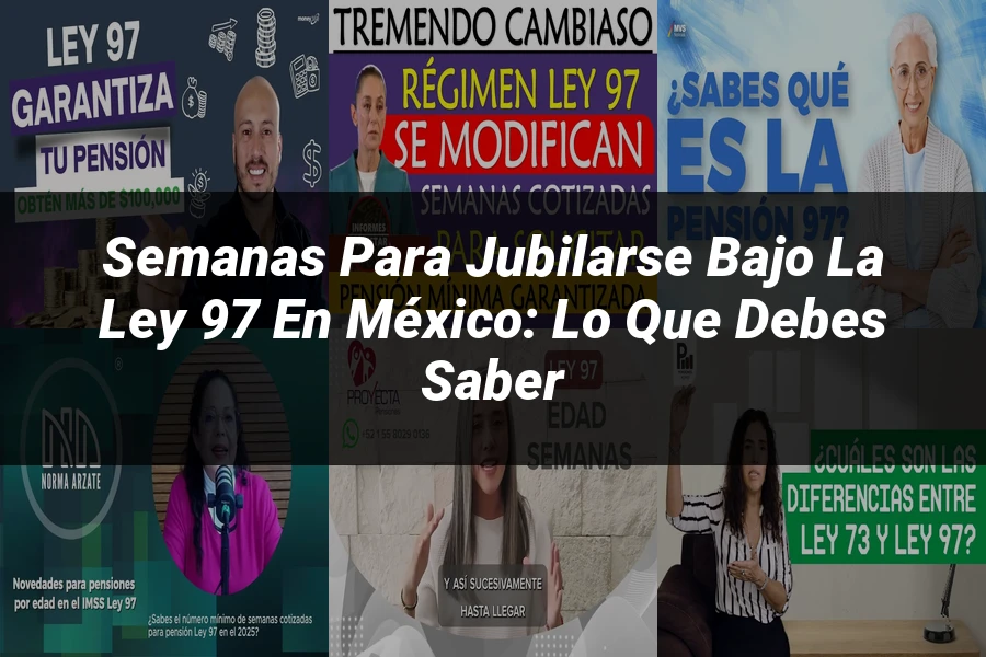 "Semanas para jubilarse bajo la ley 97 en México: lo que debes saber"