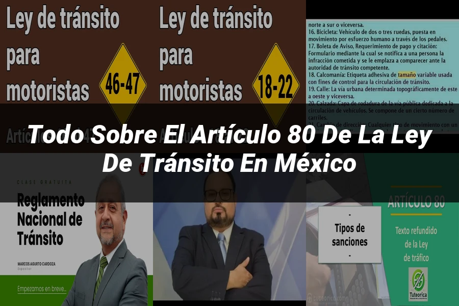 "Todo sobre el Artículo 80 de la Ley de Tránsito en México"