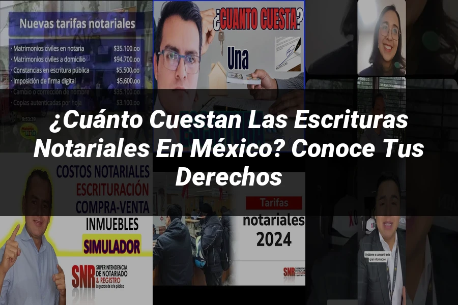 "¿Cuánto Cuestan las Escrituras Notariales en México? Conoce tus Derechos"