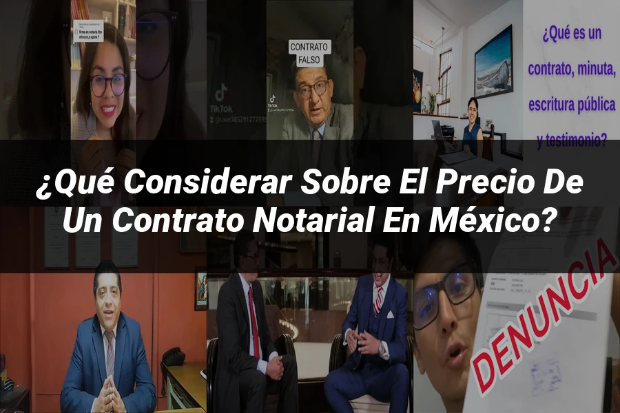 "¿Qué Considerar sobre el Precio de un Contrato Notarial en México?"