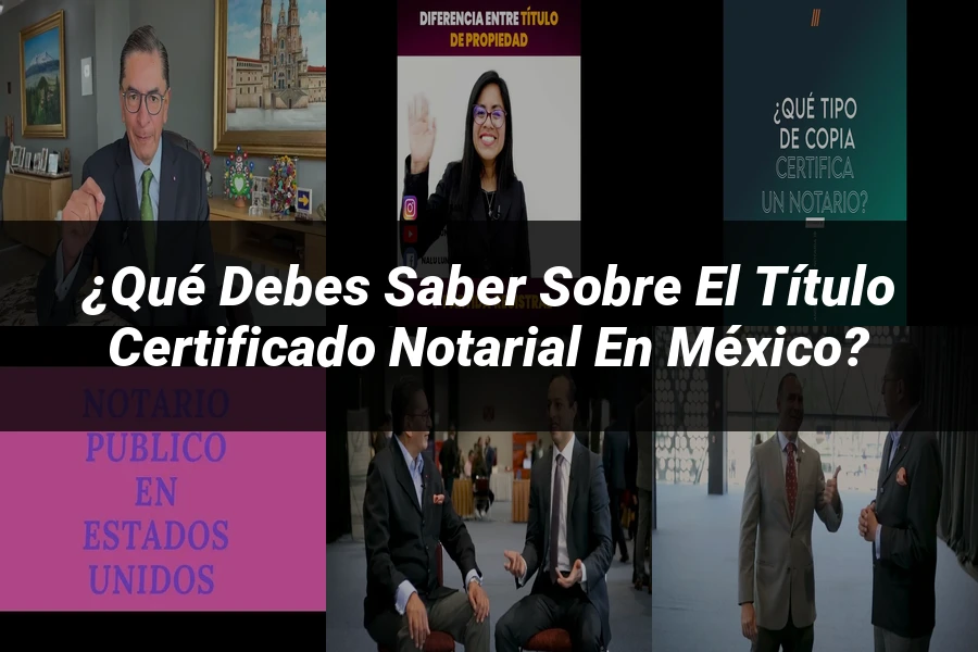 "¿Qué Debes Saber Sobre el Título Certificado Notarial en México?"