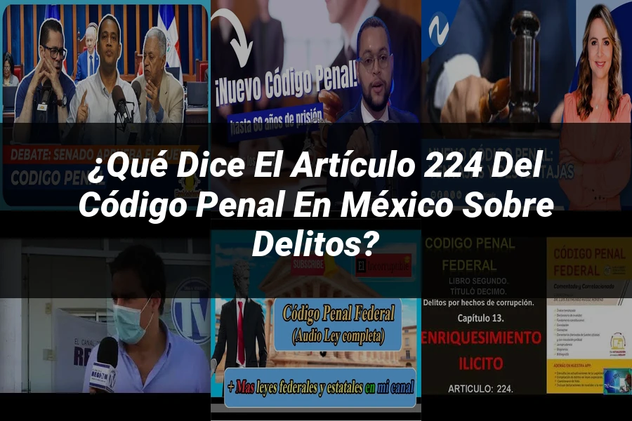 "¿Qué Dice el Artículo 224 del Código Penal en México sobre Delitos?"