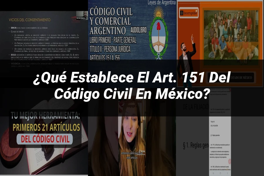 "¿Qué Establece el Art. 151 del Código Civil en México?"