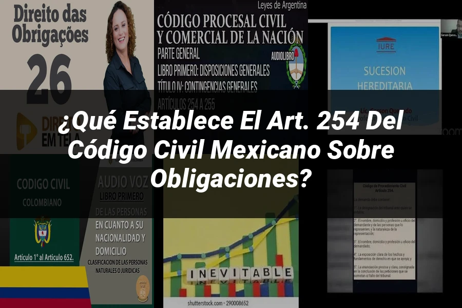 "¿Qué Establece el Art. 254 del Código Civil Mexicano sobre Obligaciones?"