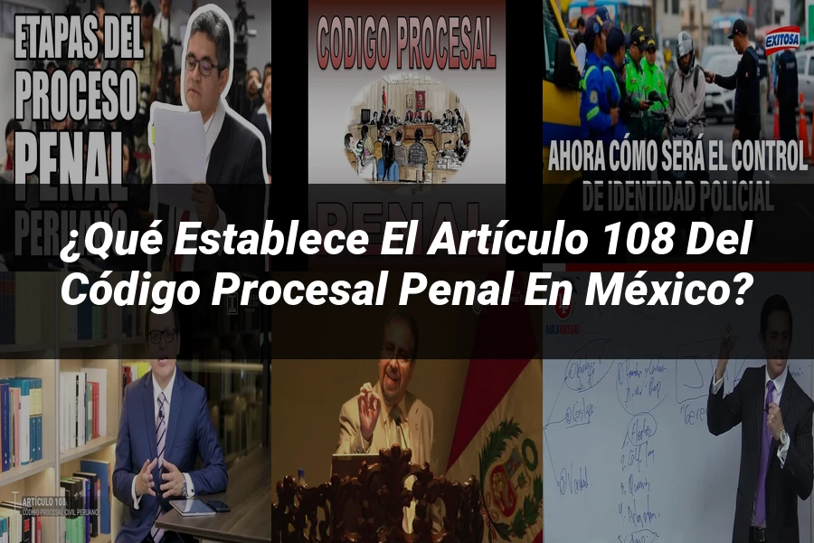 "¿Qué Establece el Artículo 108 del Código Procesal Penal en México?"