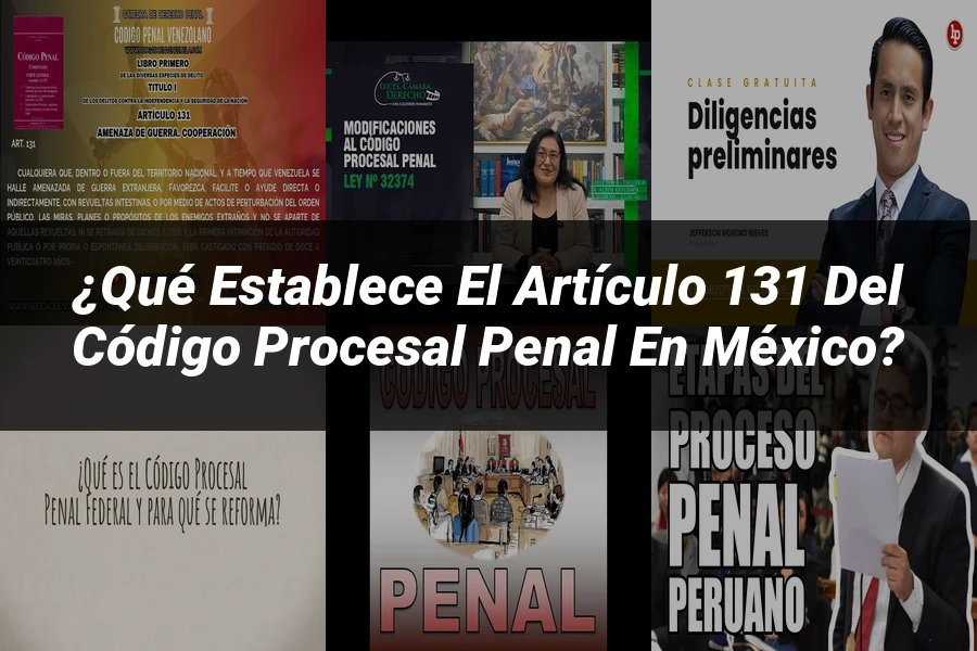 "¿Qué Establece el Artículo 131 del Código Procesal Penal en México?"