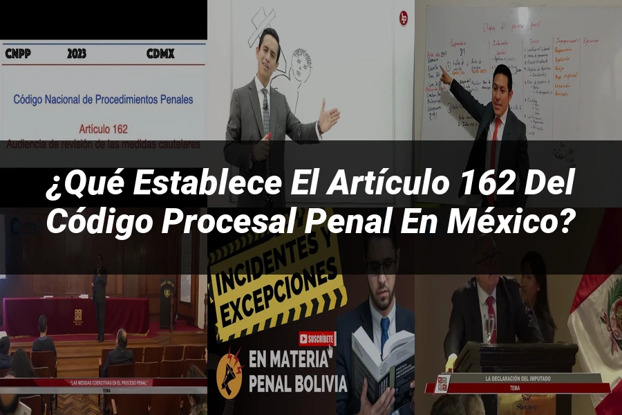 "¿Qué Establece el Artículo 162 del Código Procesal Penal en México?"