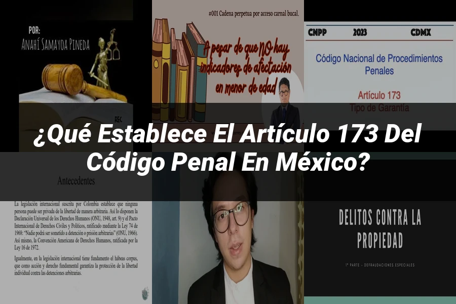 "¿Qué Establece el Artículo 173 del Código Penal en México?"