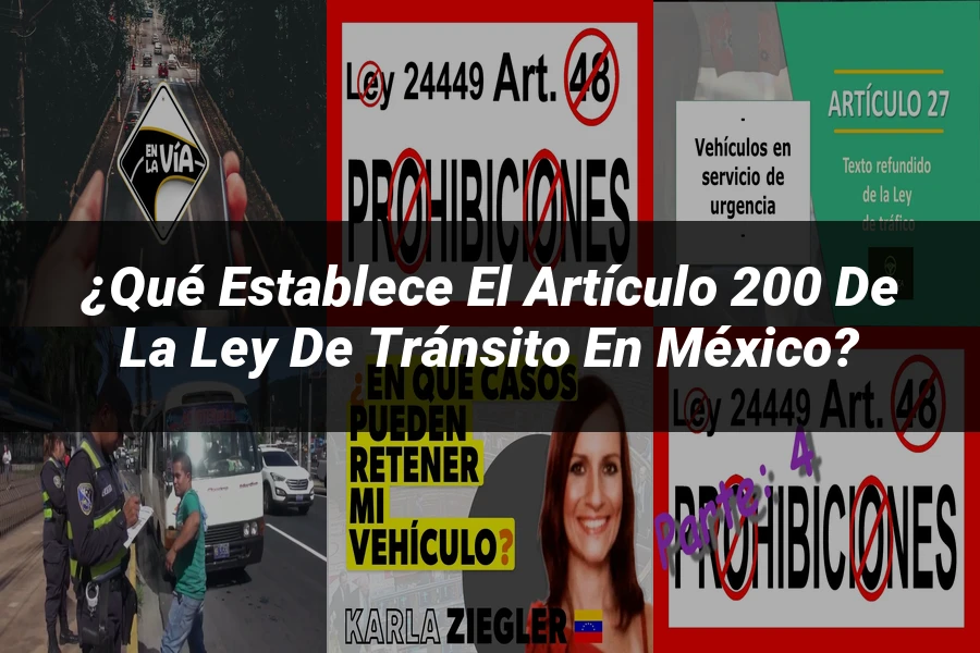 "¿Qué Establece el Artículo 200 de la Ley de Tránsito en México?"