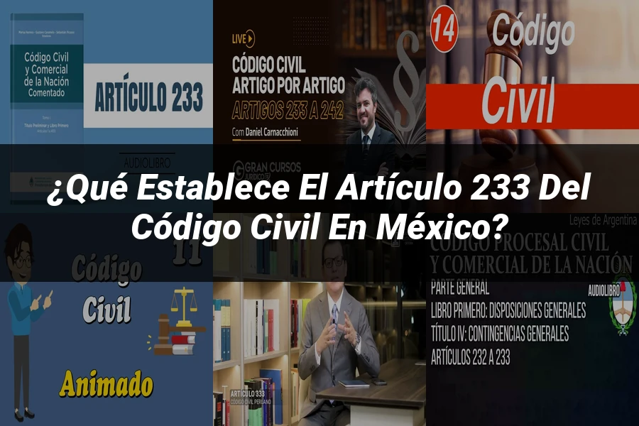 "¿Qué Establece el Artículo 233 del Código Civil en México?"