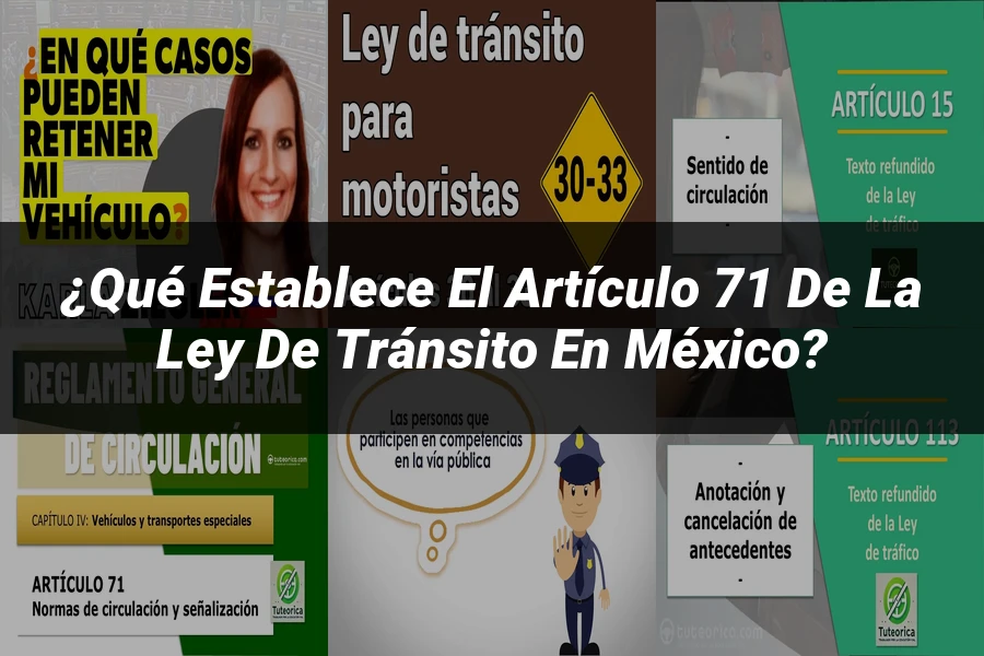 "¿Qué Establece el Artículo 71 de la Ley de Tránsito en México?"