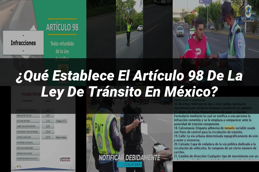 "¿Qué Establece el Artículo 98 de la Ley de Tránsito en México?"