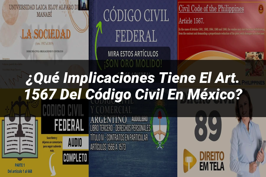 "¿Qué Implicaciones Tiene el Art. 1567 del Código Civil en México?"